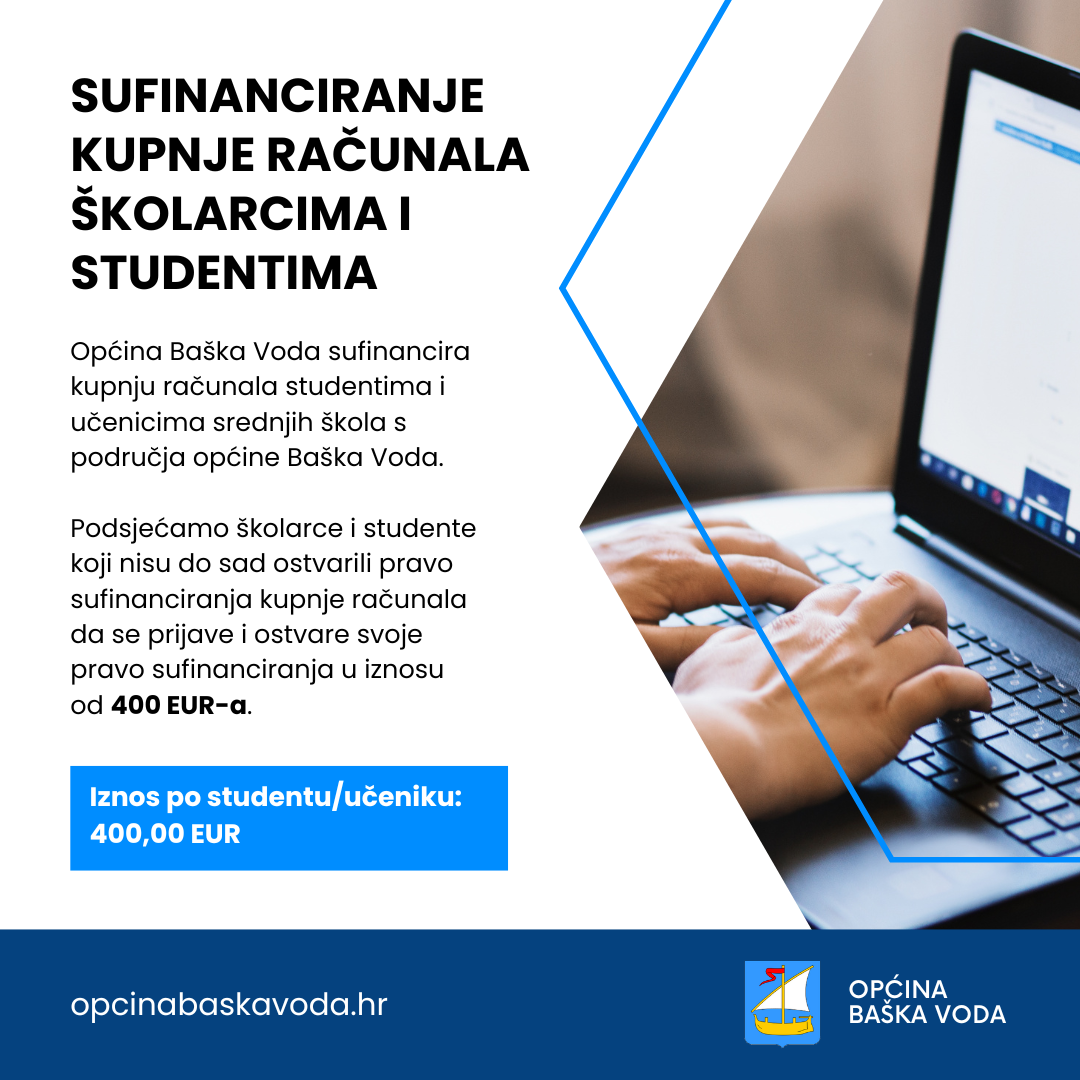 Sufinanciranje kupnje računala učenicima i studentima